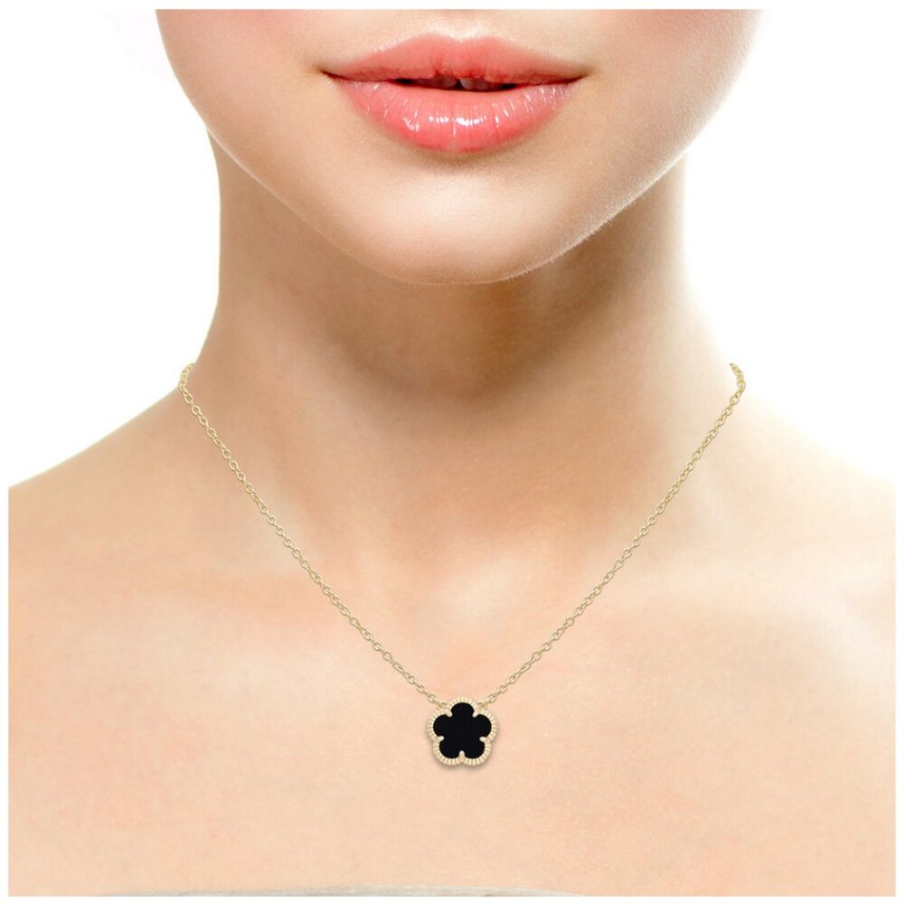 SAKS OFF 5TH Jankuo 14K Goldplated & Onyx Necklace, Earring Set